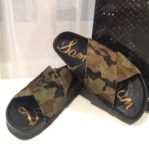 NEW Sam Edelman Pony Hair Camo Birkenstocks